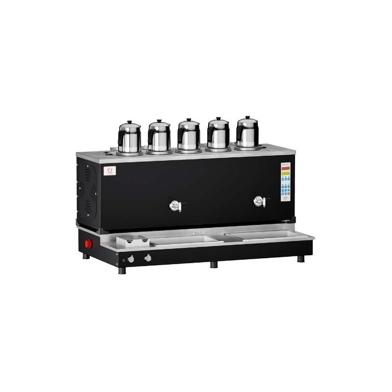 Anka BPPO-S5 Elektrik + Gazlı 5 Demlikli 50 Litre Black Pro Plus Hibrit Smart Çay Kazanı